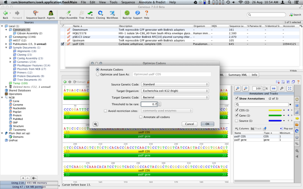 Codon Optimization Tool