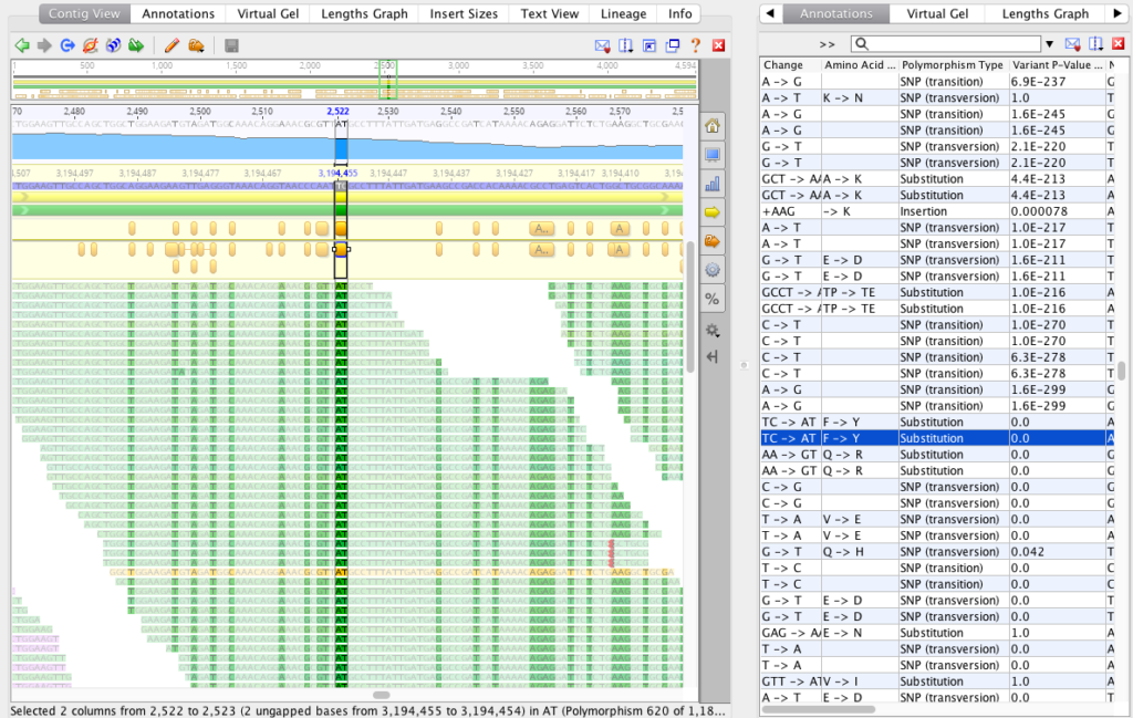 Access multiple DNA alignments