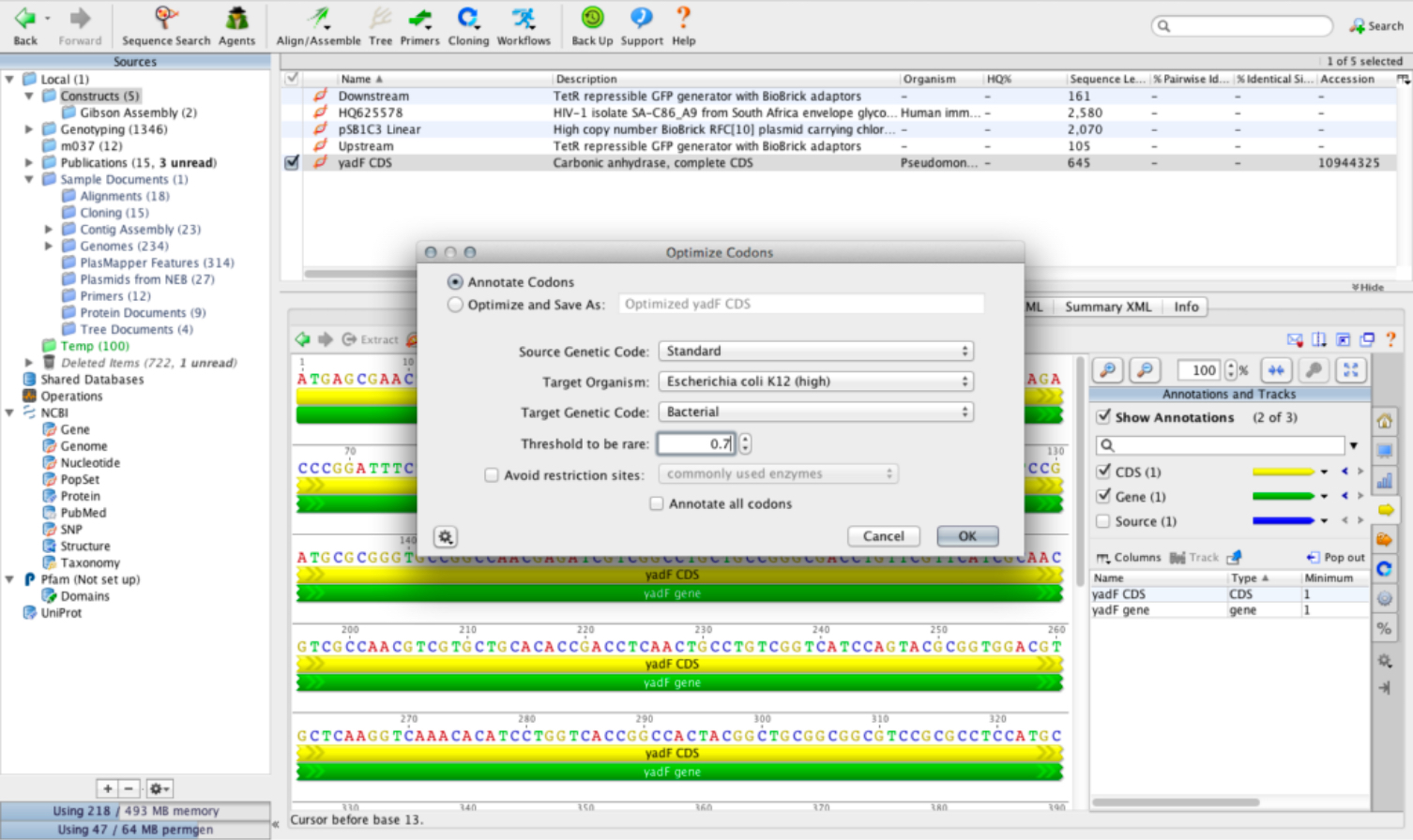 Codon Optimization Tool